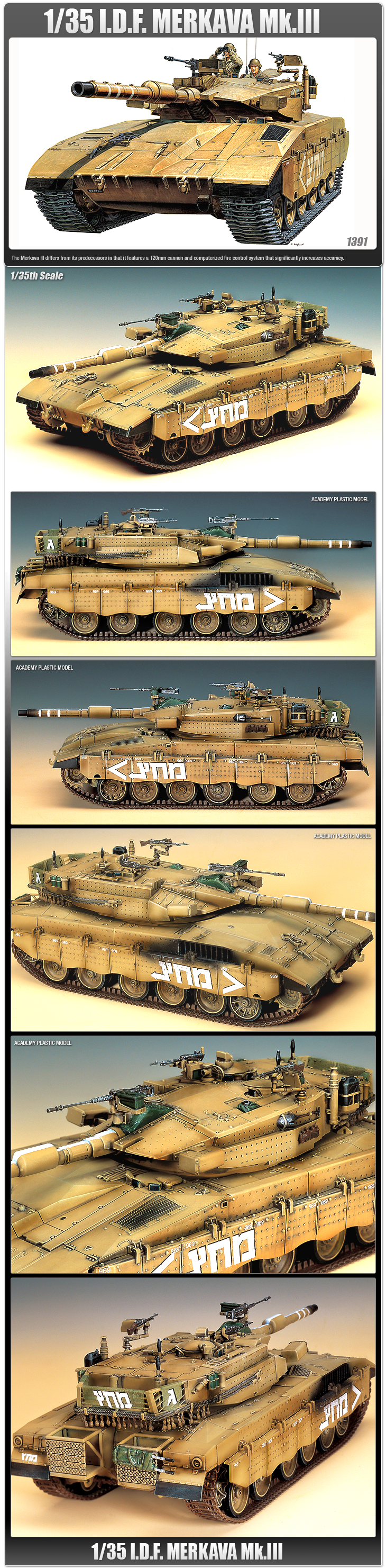 1/35] 13267 IDF MERKAVA MK III - ACADEMY PLASTIC MODEL